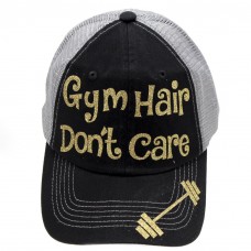 USA BLKGRY GYM HAIR GOLD GLITTER DBLE PRINT TRUCKER CAP CUSTOM CAPS USA MADE   eb-85921523